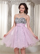 Endearing Baby Pink Short Holiday Prom Dress Zebra Lining Inside