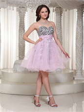 Endearing Baby Pink Short Holiday Prom Dress Zebra Lining Inside