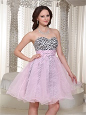 Endearing Baby Pink Short Holiday Prom Dress Zebra Lining Inside