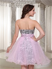 Endearing Baby Pink Short Holiday Prom Dress Zebra Lining Inside