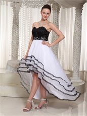 Black and White High-low Sweetheart Prom Formal Dess For Sale