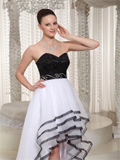 Black and White High-low Sweetheart Prom Formal Dess For Sale