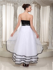 Black and White High-low Sweetheart Prom Formal Dess For Sale