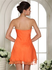 Simple V Shaped Short Club Homecoming Prom Dress Orange Under 70