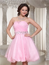 Lolita Baby Pink Little Puffy Infanta Prom Dresses With Beaded Sash