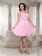 Lolita Baby Pink Little Puffy Infanta Prom Dresses With Beaded Sash