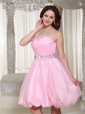 Lolita Baby Pink Little Puffy Infanta Prom Dresses With Beaded Sash