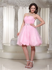 Lolita Baby Pink Little Puffy Infanta Prom Dresses With Beaded Sash