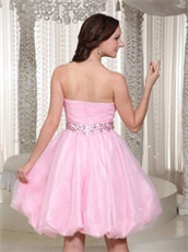 Lolita Baby Pink Little Puffy Infanta Prom Dresses With Beaded Sash