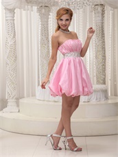 Pink Strapless Beaded Sash Mini-length Homecoming Dress Online