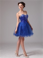 Royal Blue Curly Hemline Club Sequin Short Dance Dress Choreography