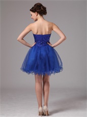 Royal Blue Curly Hemline Club Sequin Short Dance Dress Choreography