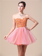Adorable Cocktail Short Prom Dress Colorful Motley Tulle Skirt