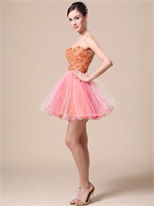 Adorable Cocktail Short Prom Dress Colorful Motley Tulle Skirt