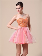 Adorable Cocktail Short Prom Dress Colorful Motley Tulle Skirt