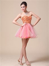 Adorable Cocktail Short Prom Dress Colorful Motley Tulle Skirt