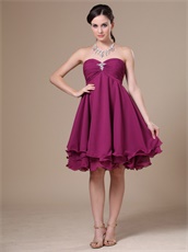 Hot Sale Empire Cherry Layers Short Formal Party Dress Made By Chiffon