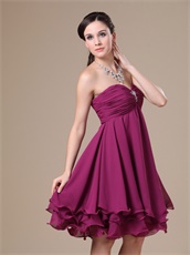 Hot Sale Empire Cherry Layers Short Formal Party Dress Made By Chiffon