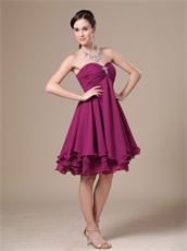 Hot Sale Empire Cherry Layers Short Formal Party Dress Made By Chiffon