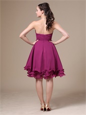 Hot Sale Empire Cherry Layers Short Formal Party Dress Made By Chiffon