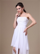 Right One Shoulder White Prom Dress Asymmetrical Streamer Skirts