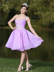 Lilac One Shoulder Prom Dress For Cocktail Party Short Skirt