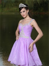 Lilac One Shoulder Prom Dress For Cocktail Party Short Skirt