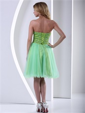 Yellow Green Sweetheart Knee-length Cocktail Dress Tulle Good Quality