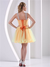 Sexy Halter Colorful Tulle Short Ceremony Dress Cut Out Show Colpus