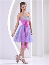 Color Blending Design Short Lavender Prom Dress Juniors Compere