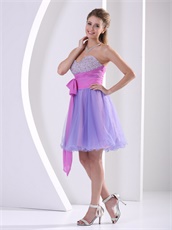 Color Blending Design Short Lavender Prom Dress Juniors Compere