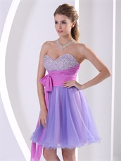 Color Blending Design Short Lavender Prom Dress Juniors Compere