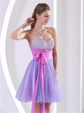 Color Blending Design Short Lavender Prom Dress Juniors Compere