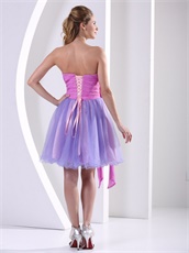 Color Blending Design Short Lavender Prom Dress Juniors Compere