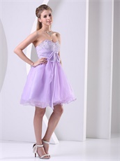 Classical Style Lilac Empire Waist Short Annual General Prom Dress