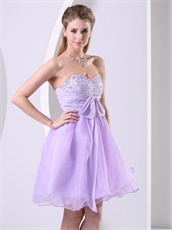 Classical Style Lilac Empire Waist Short Annual General Prom Dress