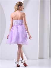 Classical Style Lilac Empire Waist Short Annual General Prom Dress