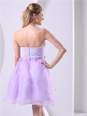 Classical Style Lilac Empire Waist Short Annual General Prom Dress