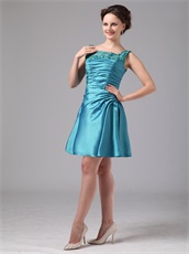 Teal Taffeta Mother Of The Bride Knee Length Dress With Jacket Modest