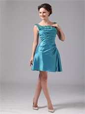 Teal Taffeta Mother Of The Bride Knee Length Dress With Jacket Modest