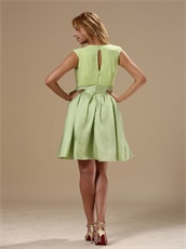 Warrensburg Yellow Green Knee-length Scoop Short Prom Dress With Bowknot
