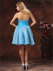 Baby Blue Sweetheart Beaded Sweet 16 Dress For Petite Girl