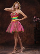 Colorful Beaded Mini-length Club Dress For Cocktail Party New Brand