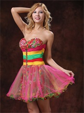 Colorful Beaded Mini-length Club Dress For Cocktail Party New Brand