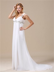 Straps Empire Waist Wedding Dress Maternity Custom Made Free