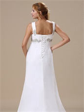 Straps Empire Waist Wedding Dress Maternity Custom Made Free