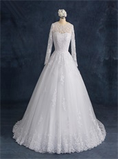 Sedate Long Sleeves Wedding Bridal Gowns Custom-made Plus Size