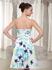 Lovely Printed Special Fabric Strapless Knee-Length Homecoming Dress Wrinkled