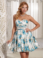 Cute Sweetheart Printed Fabric Spring Wear Homecoming Dress Under 80