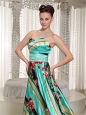 Colorful Printed Fabric Prom Dress Relatives and Friends Choice